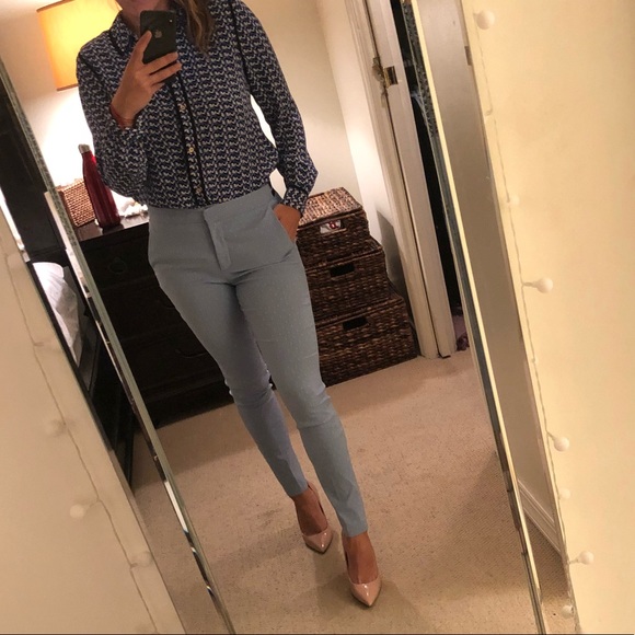 Zara Pants & Jumpsuits Zara Baby Blue Work Pants Poshmark